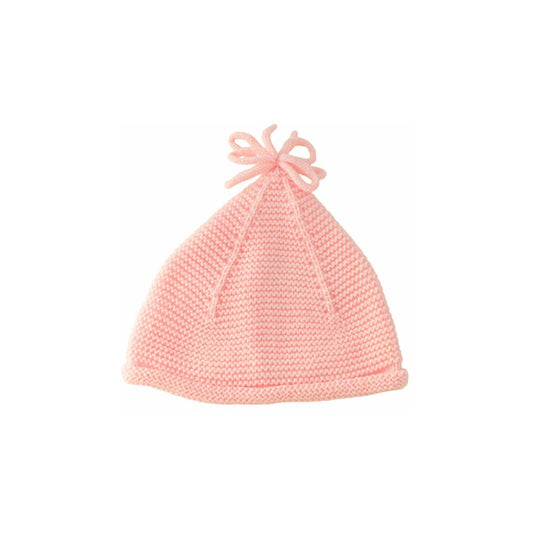 Baby Girls Knitted Beanie - Pink, Waffle Knit - Pesci Baby