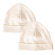 Baban Baby Hats - 2 Pack - 100% Cotton, Made In Britain - Cream