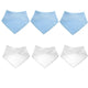Baby Boys Bandana Bibs - 6 Pack, 100% cotton, Blue & White