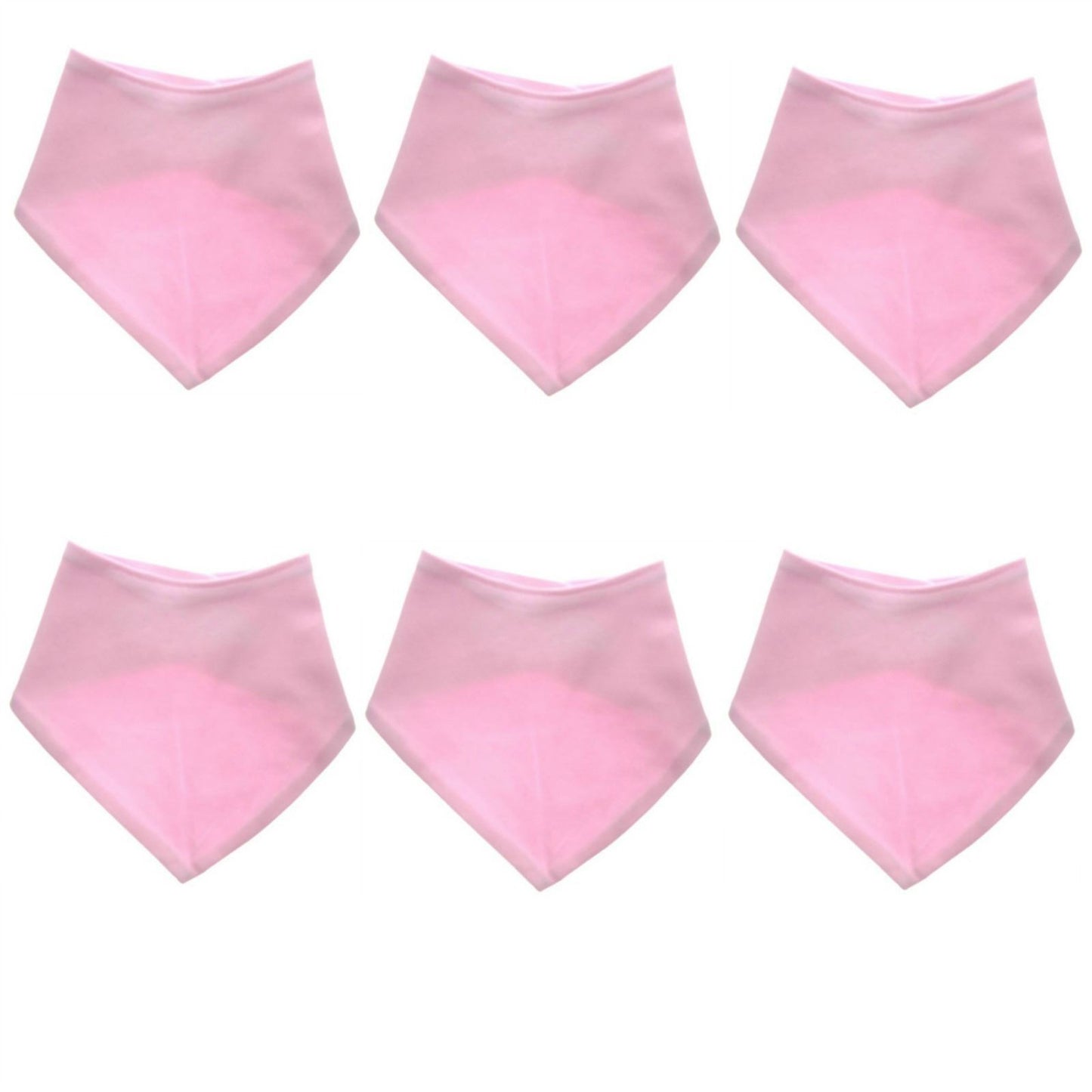 Baby Girls Bandana Bibs - 6 Pack, 100% cotton, Pink