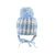 Baby Boys Knitted Bobble Hat - Chunky Knit - Blue & White