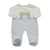 Baby Boys Velour Romper - Cotton Rich All-in-One, Blue Teddy