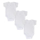 Tiny Baby Bodysuit Vests - 3 Pack, Pure Cotton, Boys, Girls - White