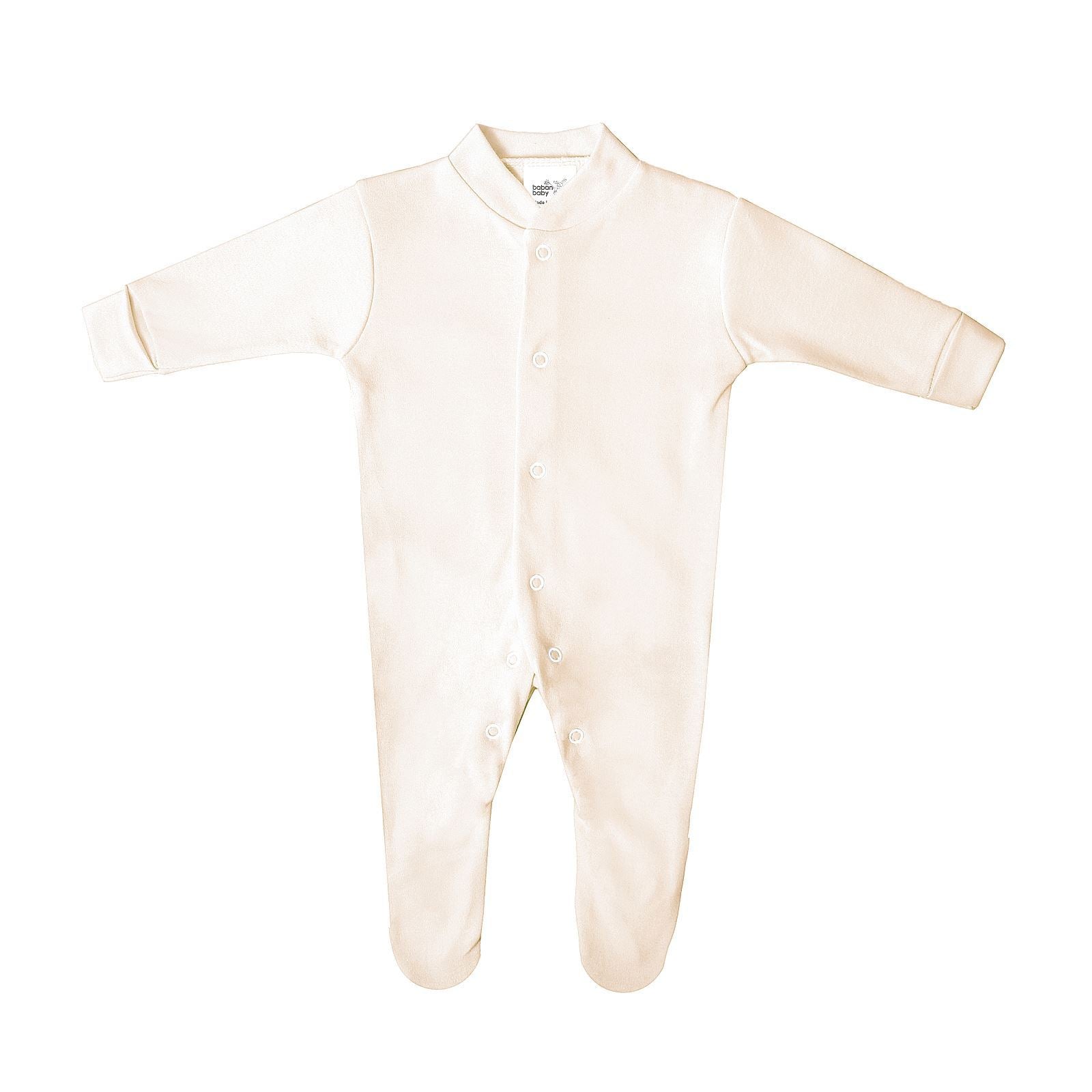Premature Tiny Baby Sleepsuits, Boys & Girls Baby Grows, 2 Pack, Cream