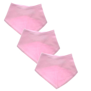 Baby Bandana Bibs - 100% Cotton, Pink, 3 Pack