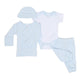 Tiny Baby Layette Set - Pure Cotton Outfit, Boys - Blue