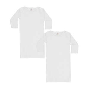 Baby Boys & Girls Nightgown (2 Pack) - Pure Cotton, White
