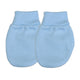Baby Boys Scratch Mitts / Mittens, 3 Pairs, Cotton, Made in UK - Blue