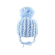 Baby Boys Knitted Bobble Hat - Chunky Knit - Blue