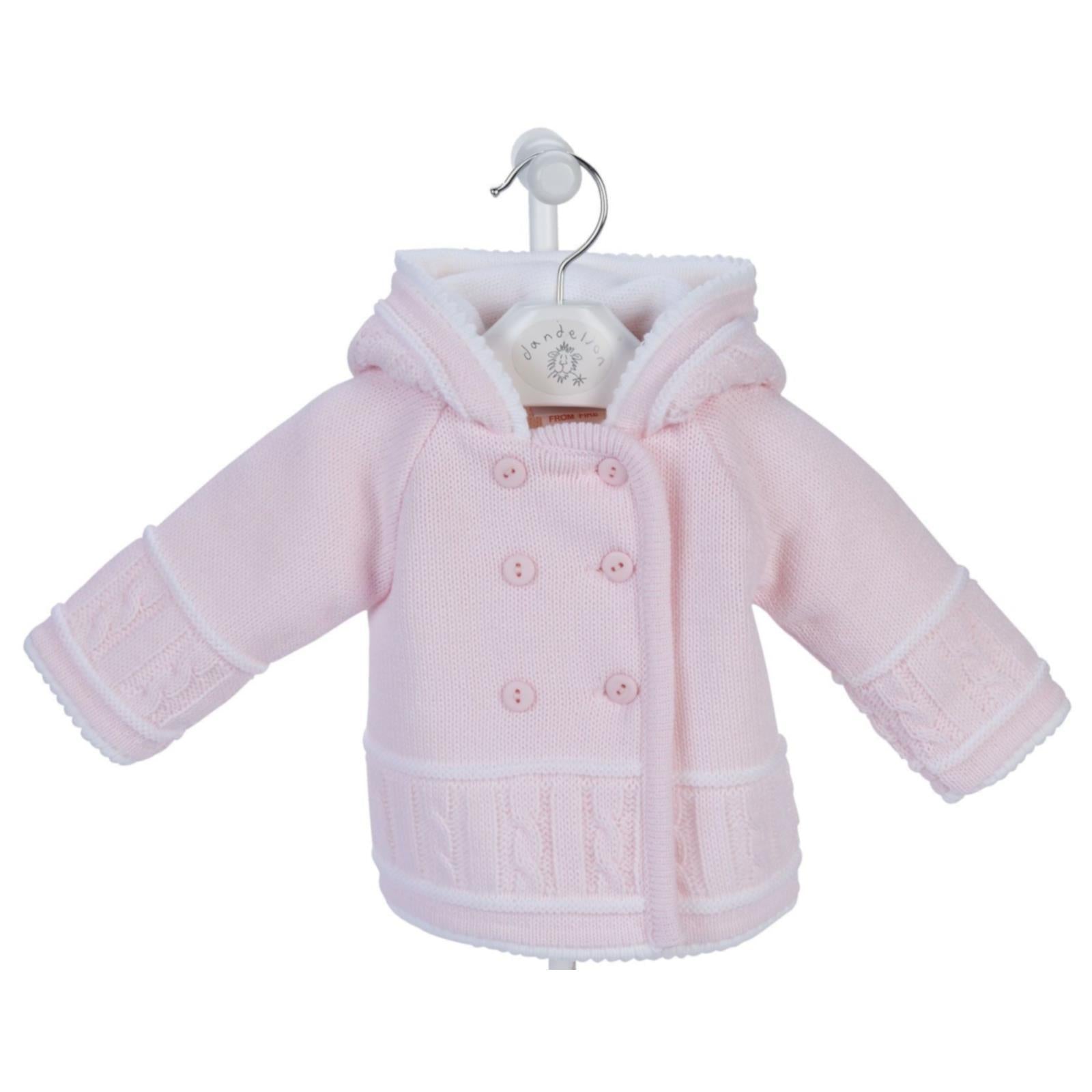 Baby Knitted Jacket  - Girls, Acrylic - Pink