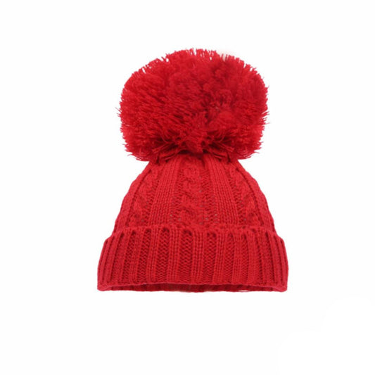 Cable Knit Pom Pom Bobble Hat 0-24 Months