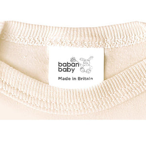 Baban Baby Long Sleeve Bodysuits, 3 Pack, 100% Cotton, Made in Britain - Cream
