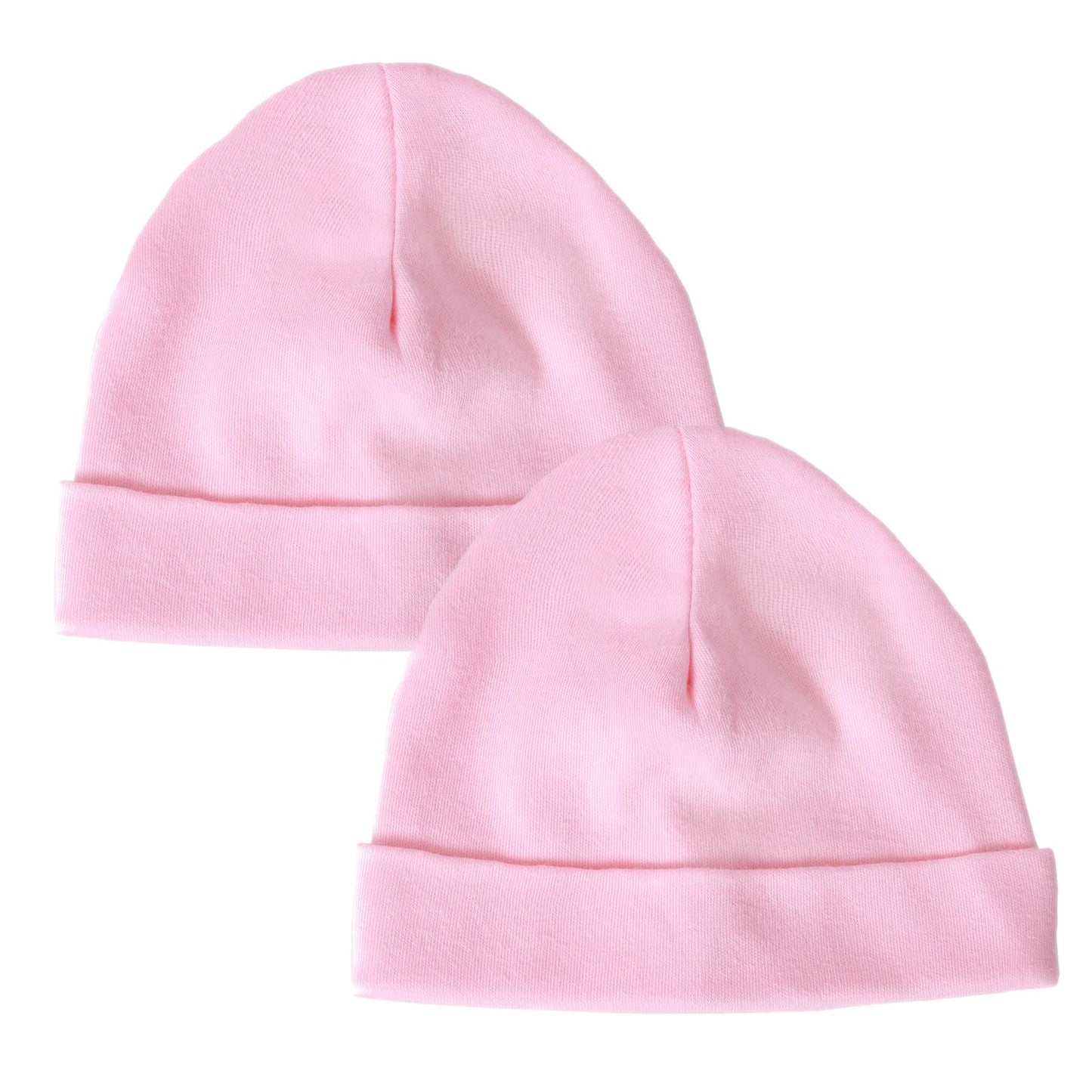 Baban Baby Hats - 2 Pack - 100% Cotton, Made In Britain - Pink