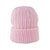 Baby Girls Hat, Winter Ribbed Beanie - Knitted Design, Pink
