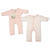 Premature Baby Girls Incubator Sleepsuits, 2 Pack, Pure Cotton - Pink