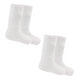 Baby Girls Knee High Socks, Pelerine Heart Pattern, 2 Pack - White