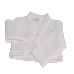 Baby Girls Knitted Bolero - Acrylic Knit, White