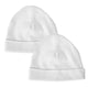 Baban Baby Hats - 2 Pack - 100% Cotton, Made In Britain - White