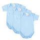 Premature Tiny Baby Bodysuits, Baby Boys Cotton Vests, 3 Pack - Blue