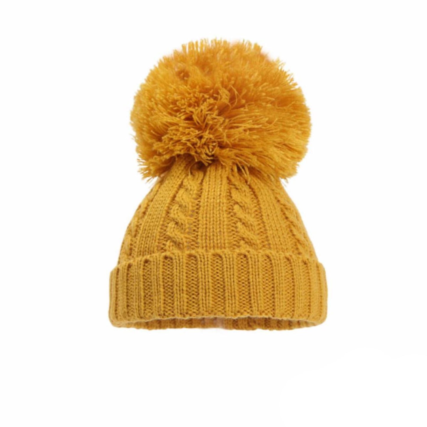 Cable Knit Pom Pom Bobble Hat 0-24 Months