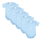 Baban Baby Bodysuits - 5 Pack - 100% Cotton, Made In Britain - Blue