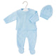 Baby Boys Knitted Outfit, Bobble Knit, 3 Piece Set - Blue, Dandelion