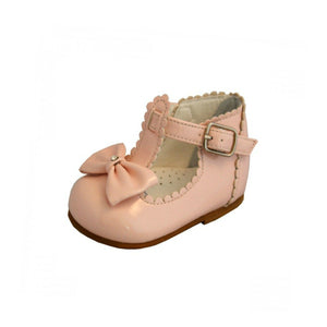 Baby Girls Leather Shoes - Hard-soled, Pink, Sally - Sevva